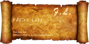 Füri Lili névjegykártya